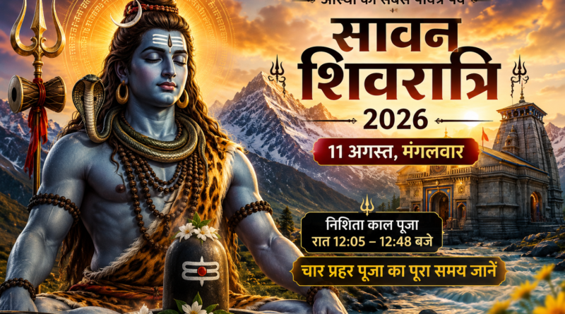 सावन शिवरात्रि 2026 पर भगवान शिव की दिव्य छवि और शिवलिंग