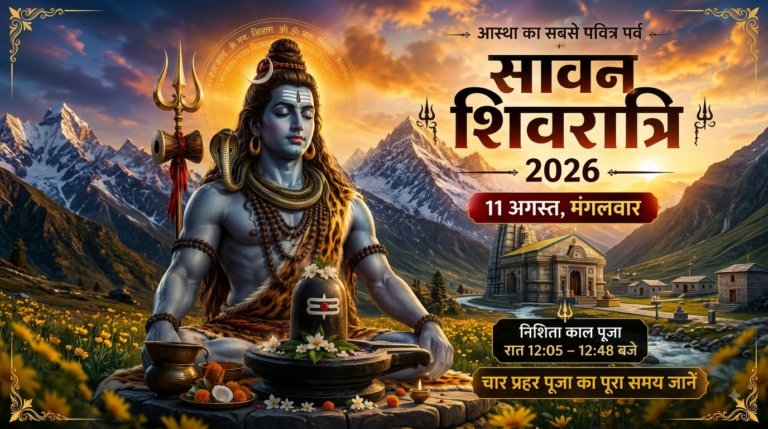 सावन शिवरात्रि 2026 पर भगवान शिव की दिव्य छवि और शिवलिंग
